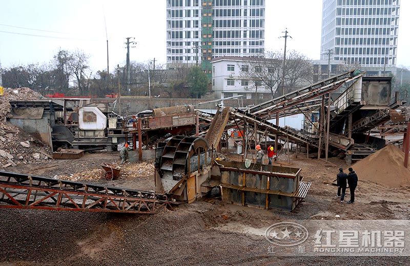 建筑垃圾處理廠現(xiàn)場